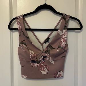 Purple Floral Crop Top - XS